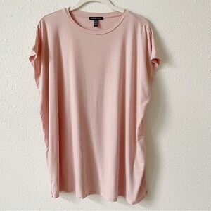 Eileen Fisher Lyocell Stretch Pink Tee Shirt Size Medium Colorful Minimalist